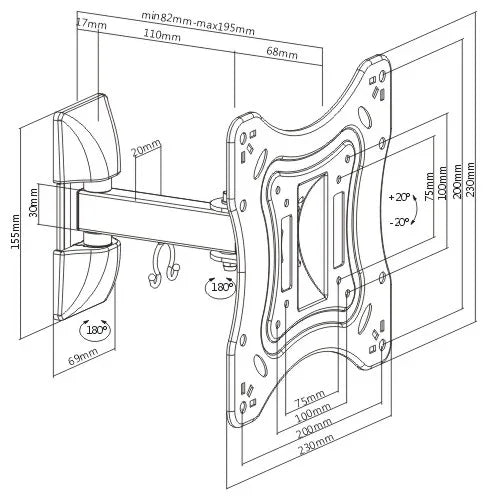 Soporte para TV lcd/led movil hasta 42'' / 20kg - Tecatech-uy