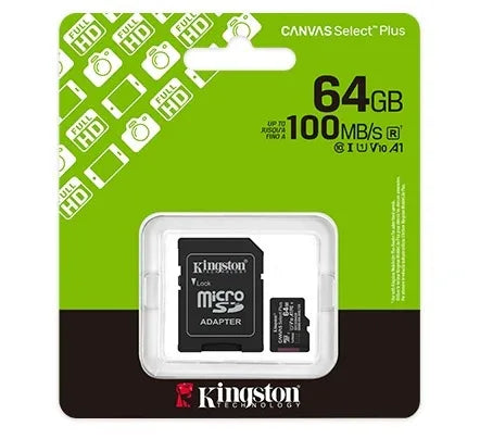 Memoria MicroSD Kingston Select Plus 64GB clase 10 - Tecatech-uy