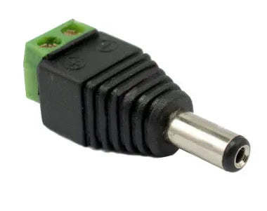 Conector 12v 2.1mm dc macho para CCTV - Tecatech-uy