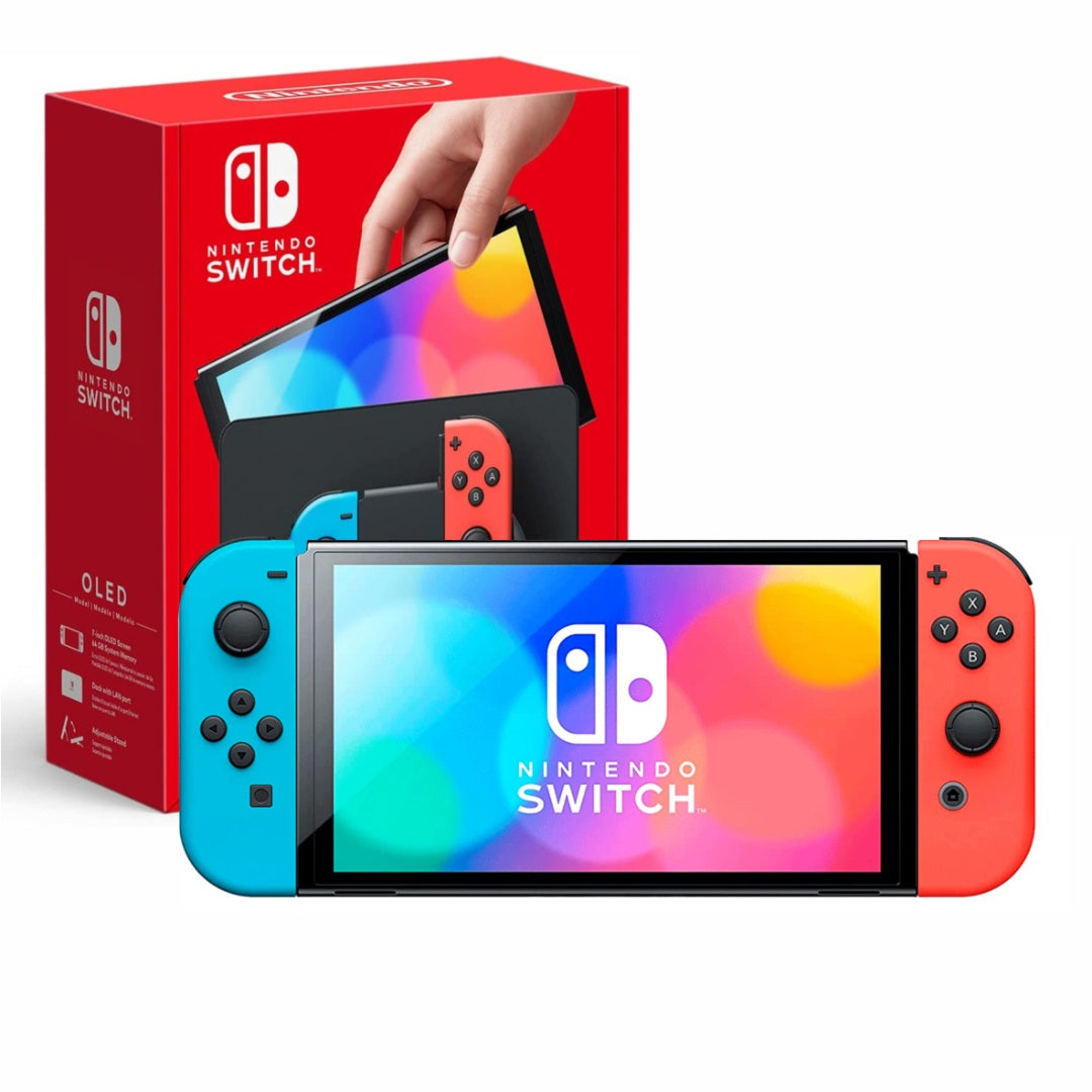 Consola Nintendo Switch OLED Neon azul y rojo - Tecatech-uy
