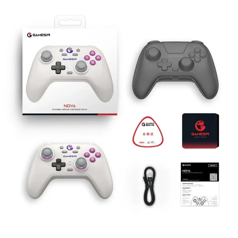 Joystick GameSir T4 Nova HD Rumble blanco Bluetooth - Tecatech-uy