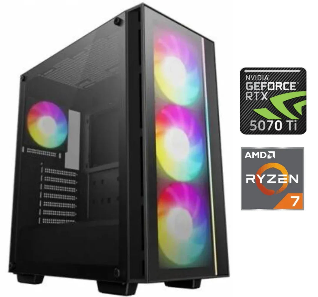 Equipo Gamer Ryzen 7 7700X, 32GB, 1TB NvMe, RTX 5070Ti 16GB - Tecatech-uy