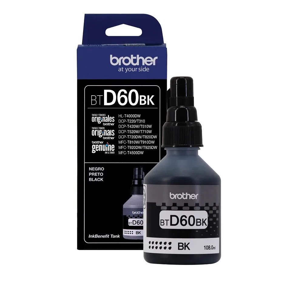 Botella tinta Brother BTD60 negra - Tecatech-uy