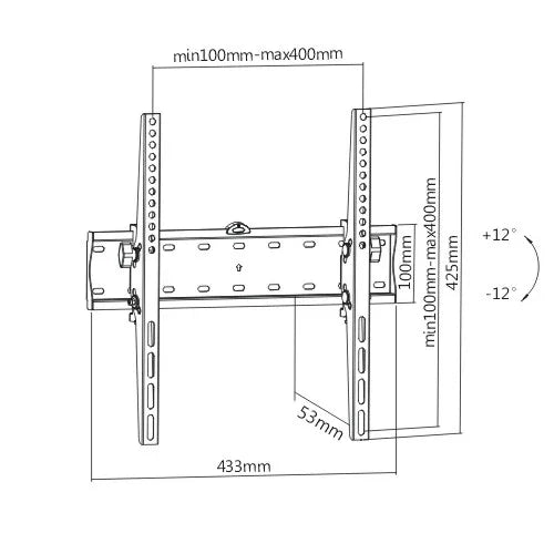 Soporte para TV lcd/led fijo con nivel hasta 55'' con inclinacion - Tecatech-uy