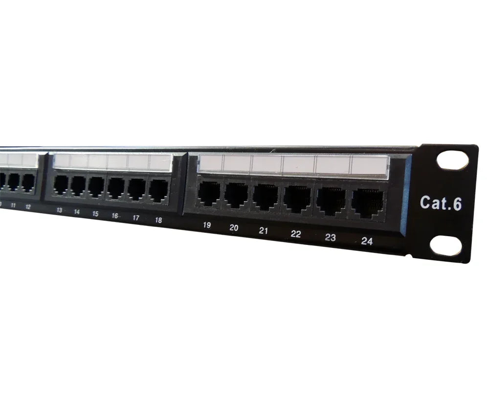 Patchera 24 puertos cat 6e para rack - Tecatech-uy