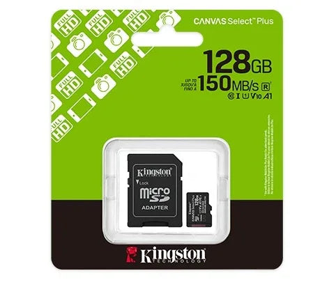 Memoria MicroSD Kingston Select Plus 128GB clase 10 - Tecatech-uy