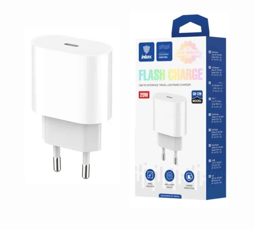 Cargador Inkax USB-C 20W - Tecatech-uy