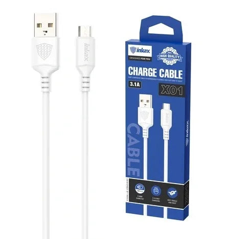 Cable Inkax Micro USB 3.1a 1m blanco - Tecatech-uy
