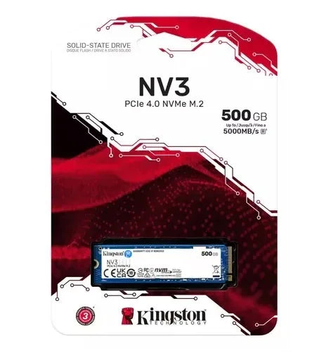 Disco SSD NV3 Kingston 500GB NVMe M.2 2280 PCIe Gen4x4 - Tecatech-uy