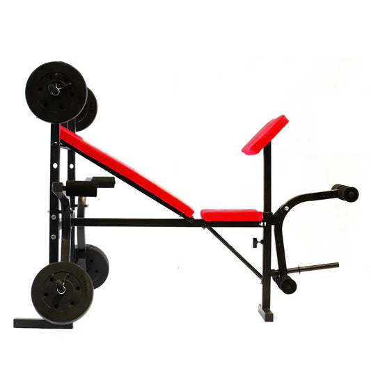 Banco multifunción Randers c/barra + 30kg - Tecatech-uy