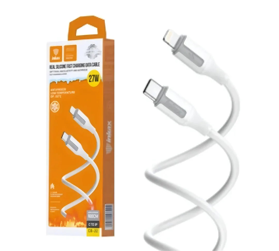 Cable Inkax USB-C a Lightning 3.1a 1m blanco - Tecatech-uy