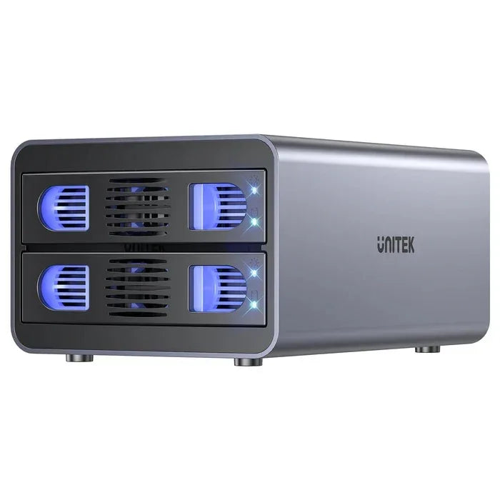 Gabinete Externo Dual Unitek USB C para 2 discos con RAID - Tecatech-uy
