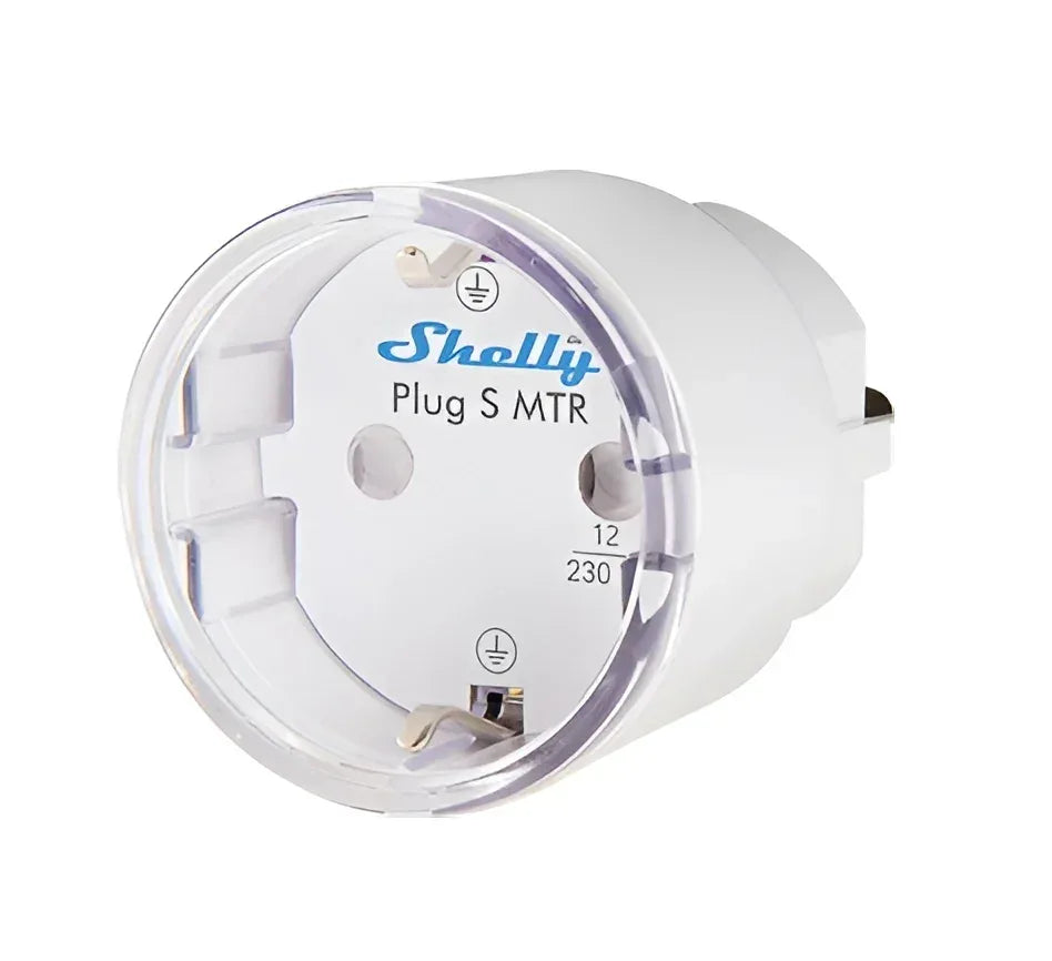 Enchufe inteligente Shelly Plug S MTR, accesorio smart home, domótica Tecatech Uruguay