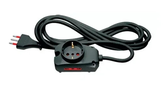 Alargue 3 metros 1xSchuko + 2x3L a ficha 3L Conatel negro - Tecatech-uy