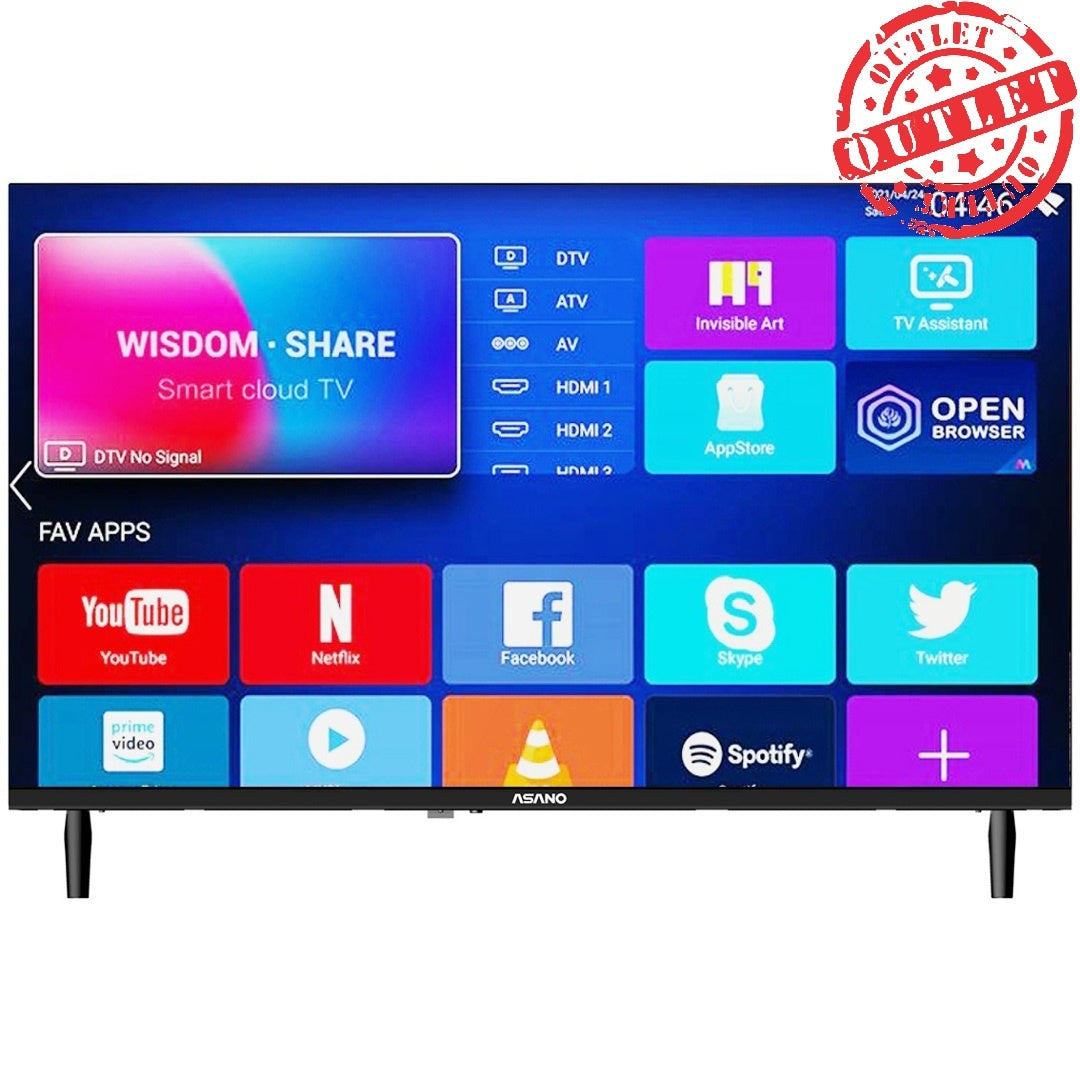 TV LED Asano 43'' Full HD sin bordes SMART (con detalles) - Tecatech-uy