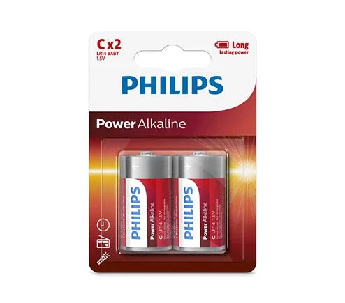 Pilas alcalinas Philips C x2 - Tecatech-uy