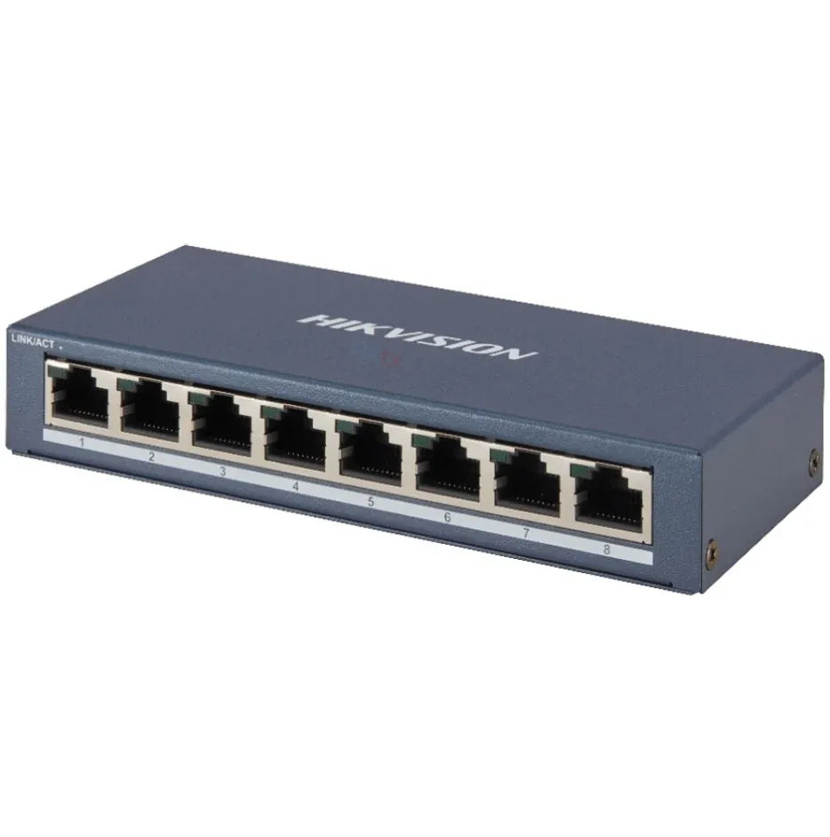Switch PoE Hikvision 8 puertos gigabit 60W - Tecatech-uy