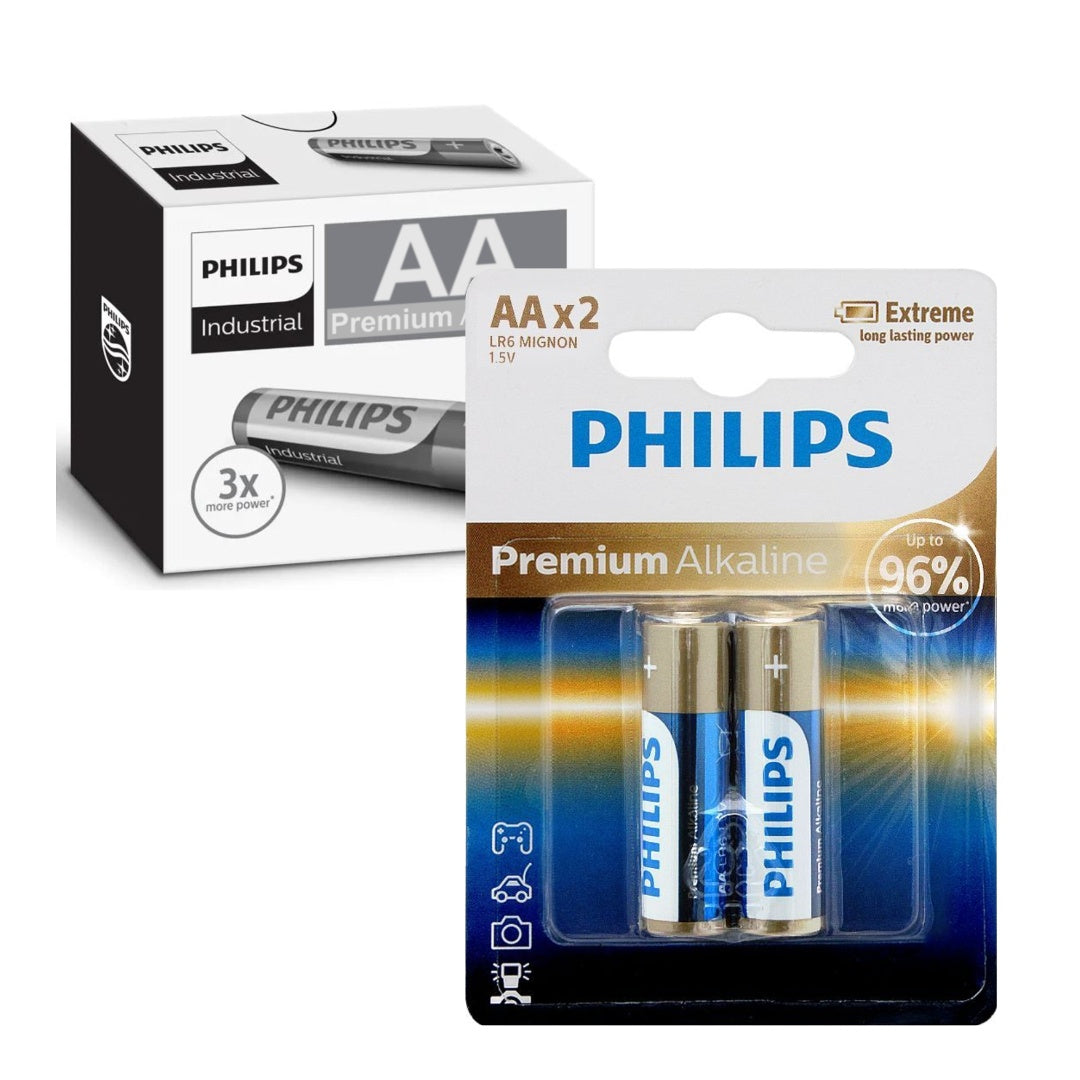 Pack de 12 blister de Pilas Premium alcalinas Philips AA X 2 unidades - Tecatech-uy
