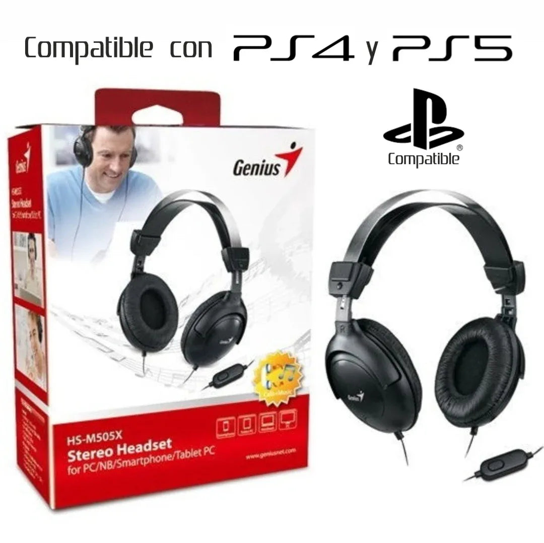 Audífonos Genius HS-M505X c/micrófono single jack 3.5 mm - Tecatech-uy