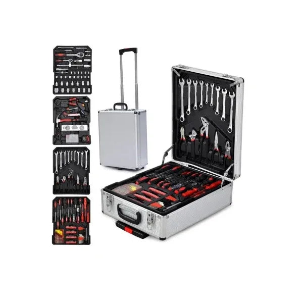 Caja de herramientas con 386 accesorios y carrito - Tecatech-uy