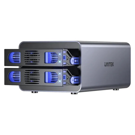 Gabinete Externo Dual Unitek USB C para 2 discos con RAID - Tecatech-uy