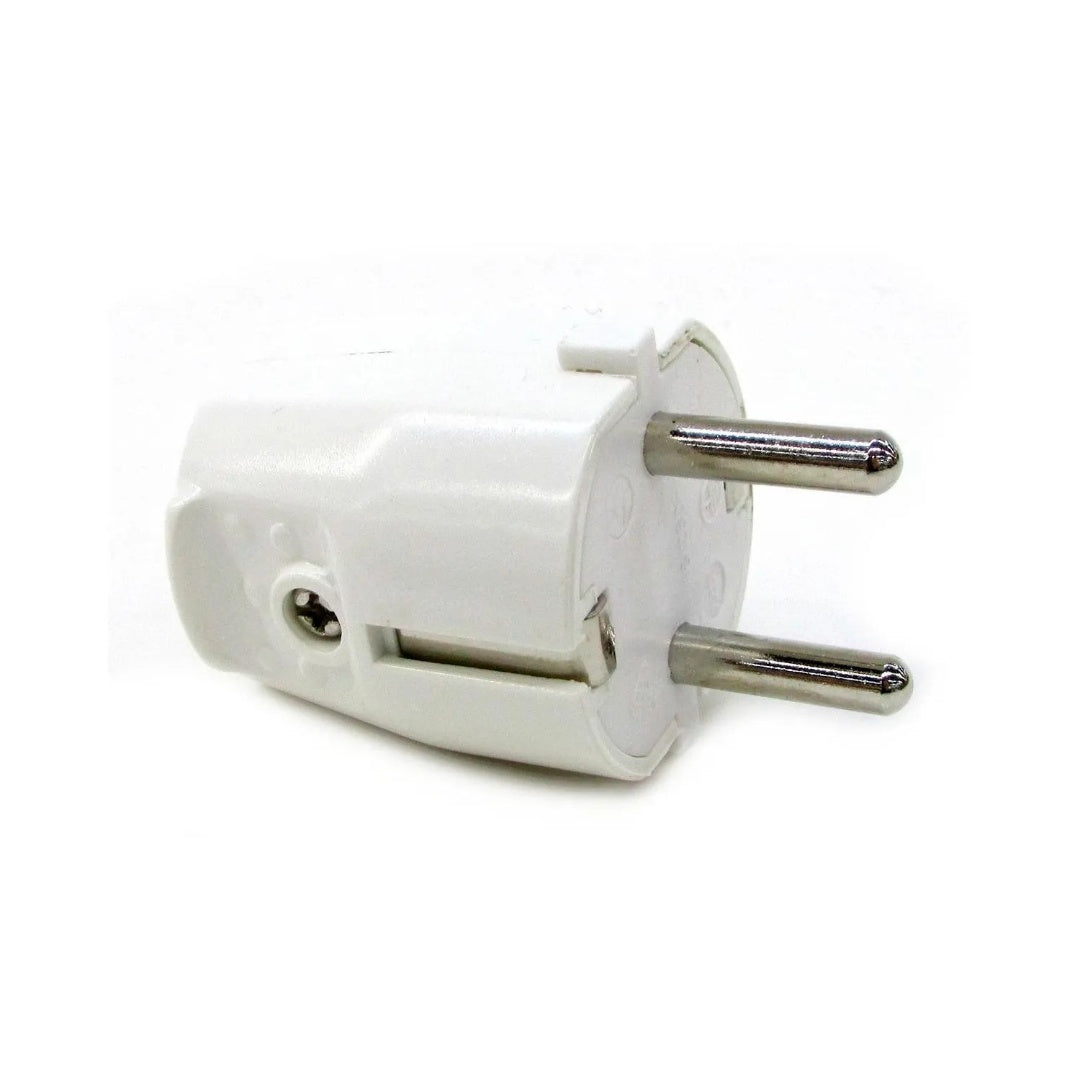 Ficha Schuko blanca Conatel c/tierra - Tecatech-uy