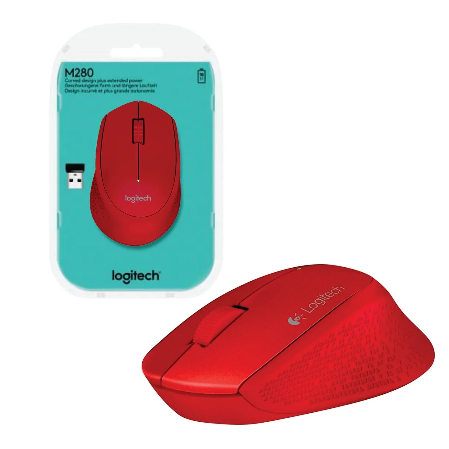 Mouse Logitech M280 inalámbrico rojo - Tecatech-uy
