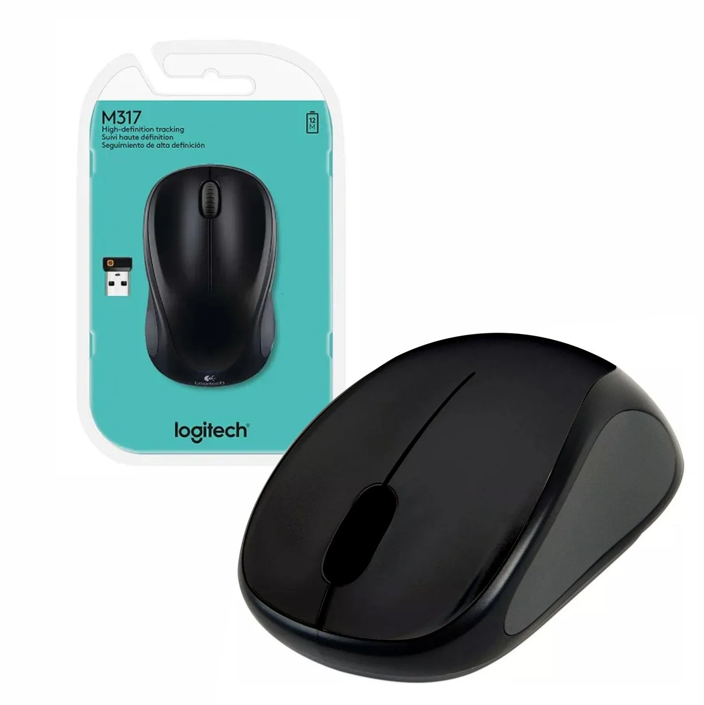 Mouse Logitech M317 inalámbrico negro - Tecatech-uy