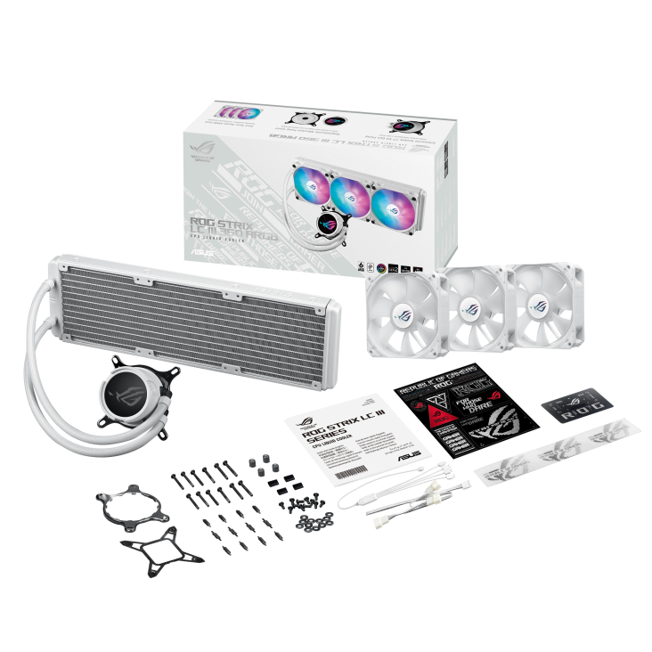 Cooler Liquido Asus ROG Strix LC III 360 ARGB LCD blanco