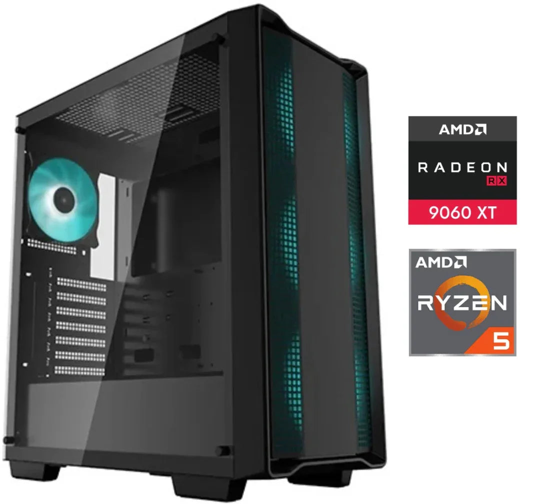 Equipo Gamer Ryzen 5 5600X, 16GB, 500GB NVMe, RX9060XT 8GB - Tecatech-uy