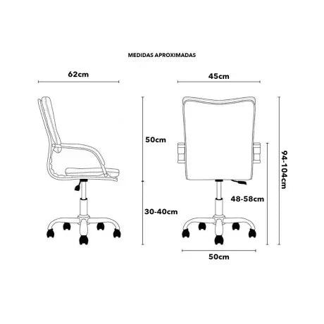 Silla Donna negra en EcoCuero - Tecatech-uy
