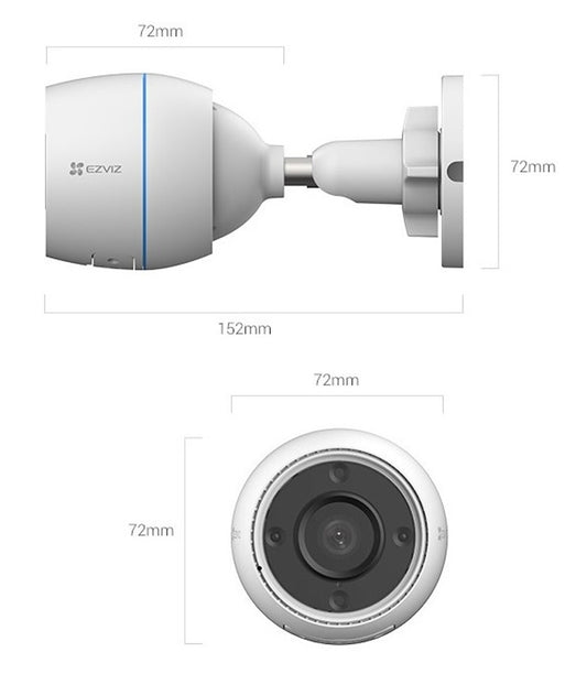 Camara Wifi Ezviz CS-H3C Color Full HD con luz