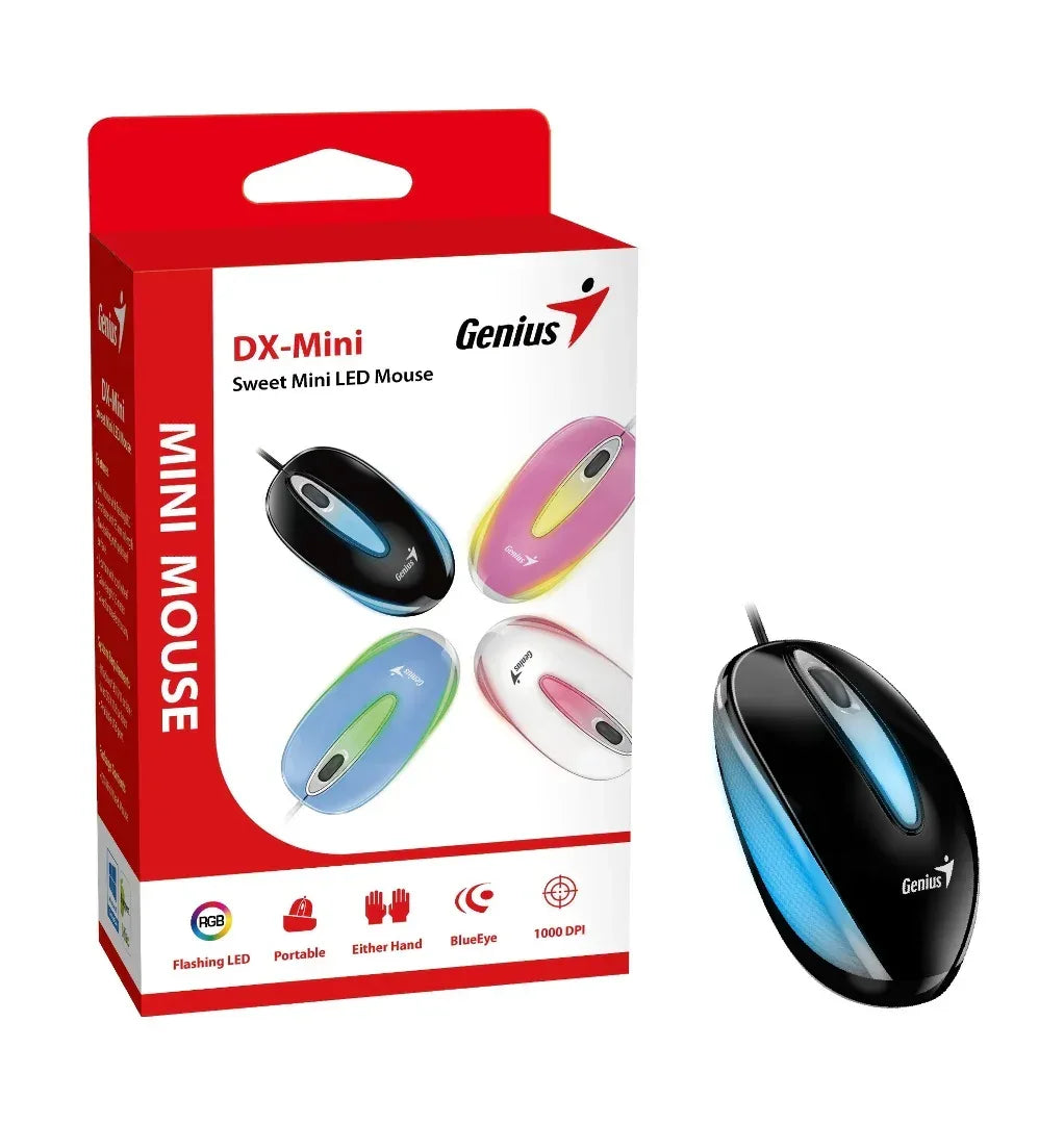 Mouse Genius DX-mini LED negro RGB - Tecatech-uy