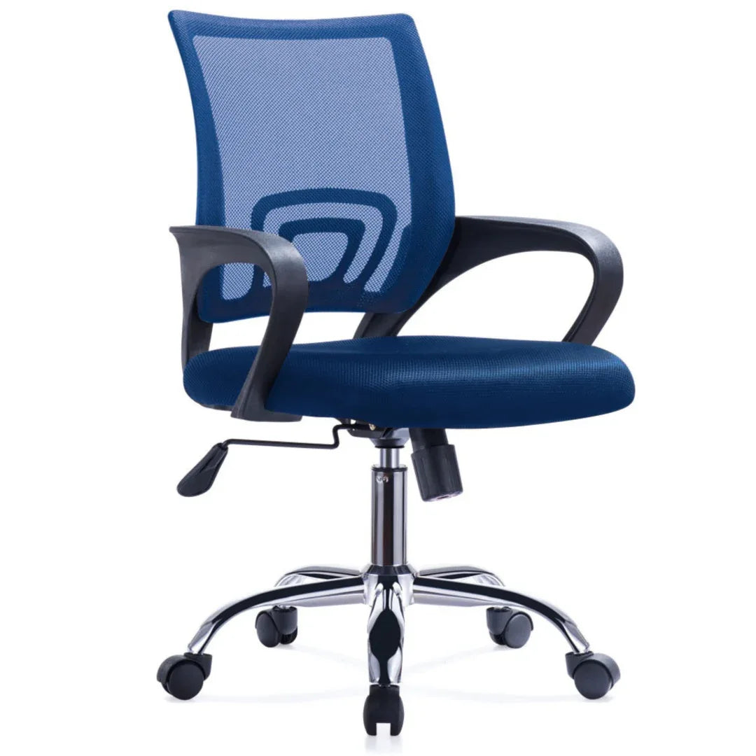 Silla de oficina Mesh con posabrazos azul - Tecatech-uy
