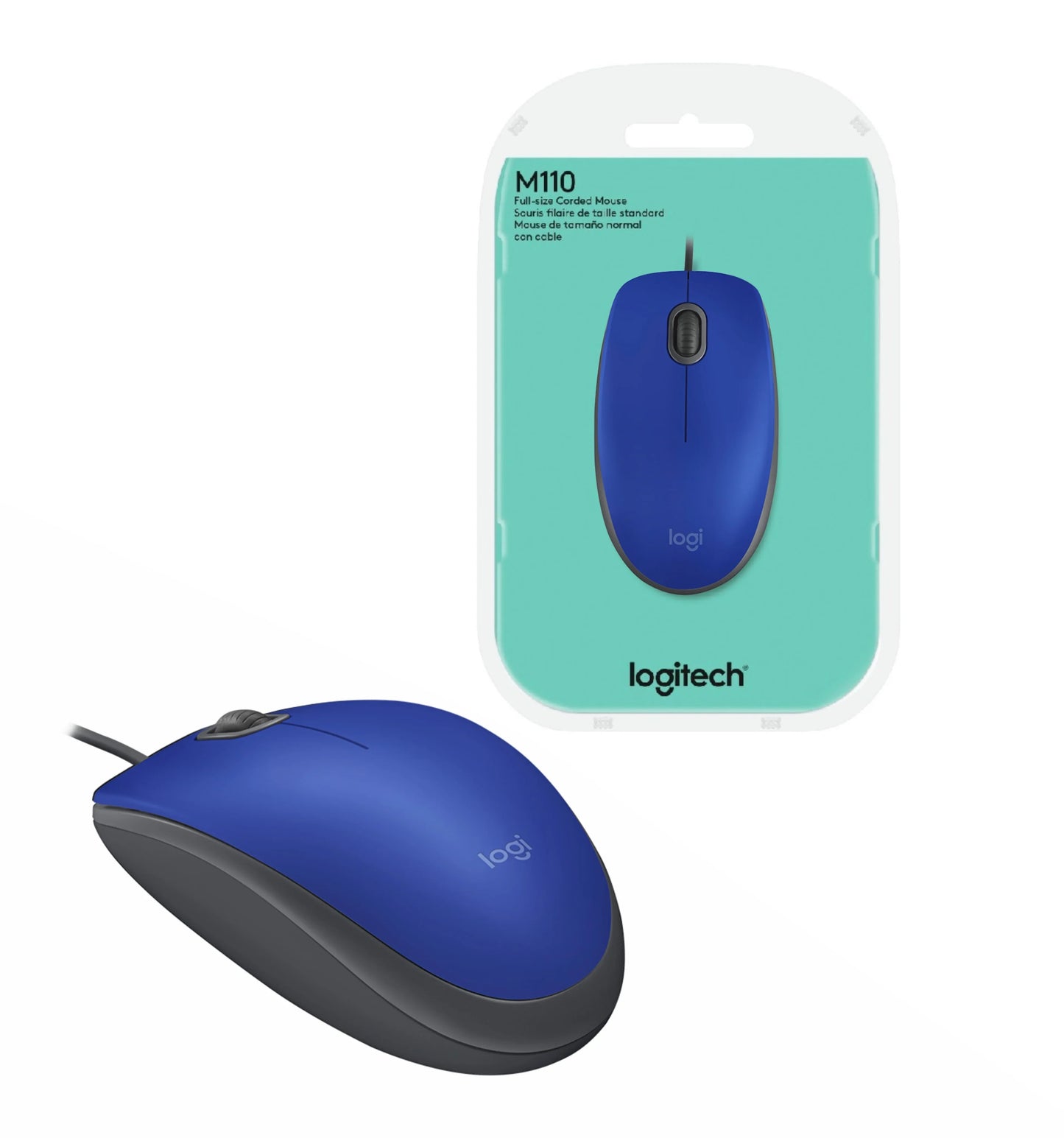 Mouse Logitech M110 silent óptico usb azul - Tecatech-uy