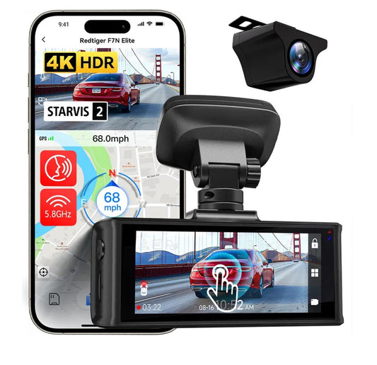 Dashcam Redtiger F17 Elite 4K Triple Wi-Fi GPS