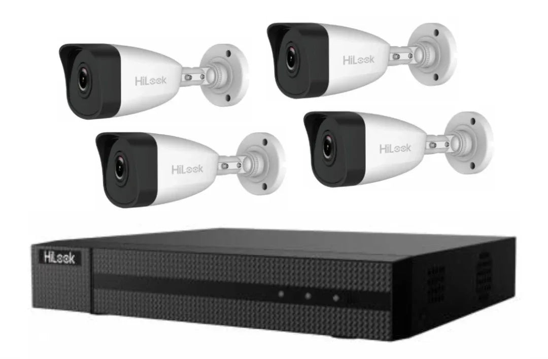 NVR HiLook IP + 4 Camaras Full HD - Tecatech-uy