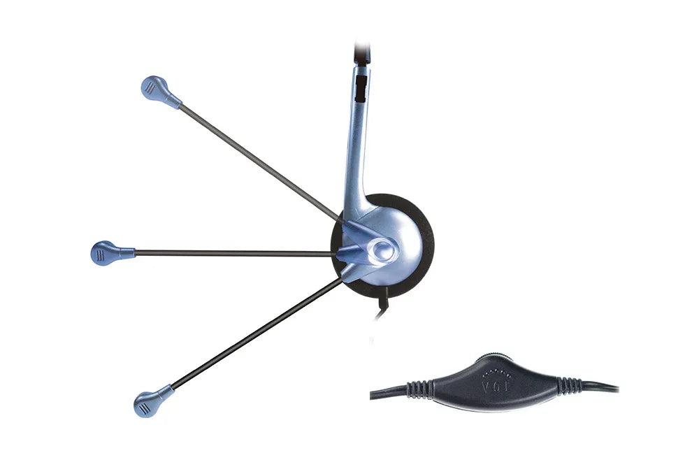 Auriculares Genius HS-02B con micrófono azul - Tecatech-uy