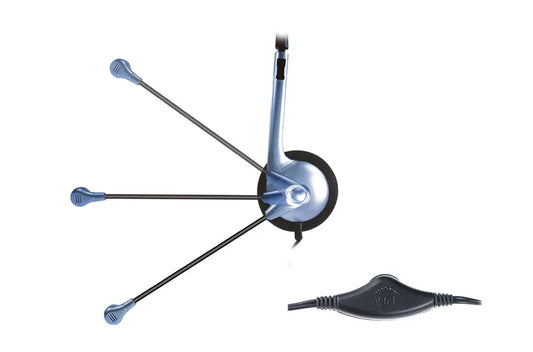 Auriculares Genius HS-02B con micrófono azul - Tecatech-uy