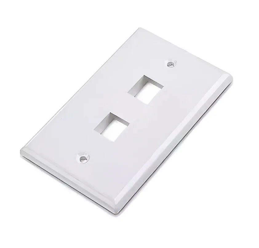 Plaqueta RJ45 NRG+ 2 puertos blanca - Tecatech-uy