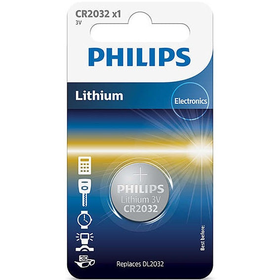 Pila de Litio Philips CR2032 3V - Tecatech-uy