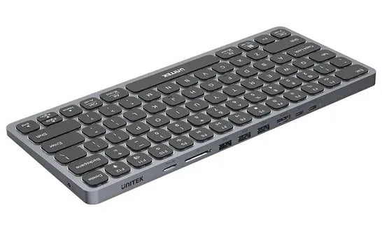 Teclado con HUB USB-C Unitek 9 en 1 PD 100W - Tecatech-uy
