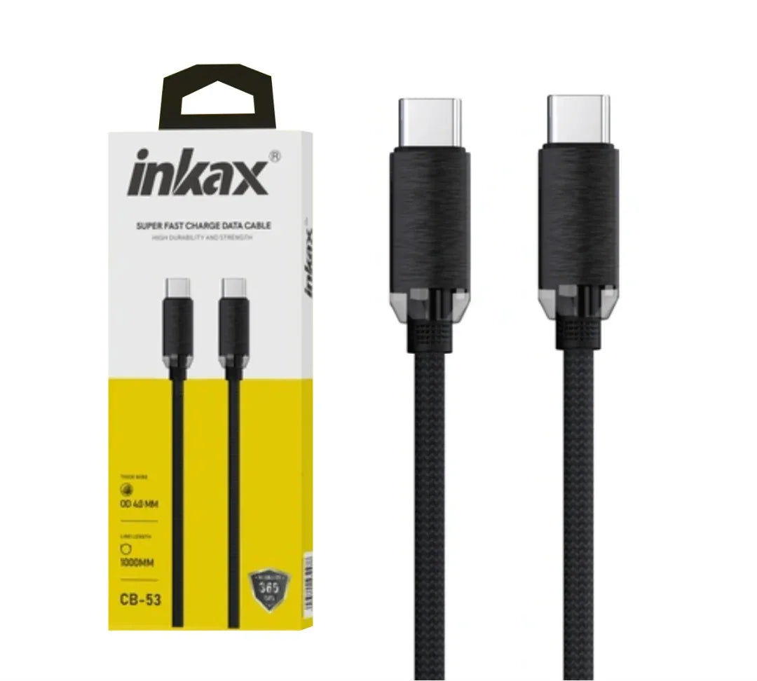 Cable Inkax USB-C / USB-C 100W 1m negro - Tecatech-uy