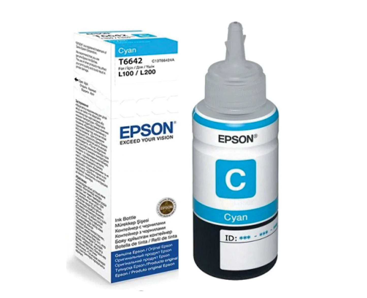 Botella de Tinta Epson a granel 70ml color cyan - Tecatech-uy