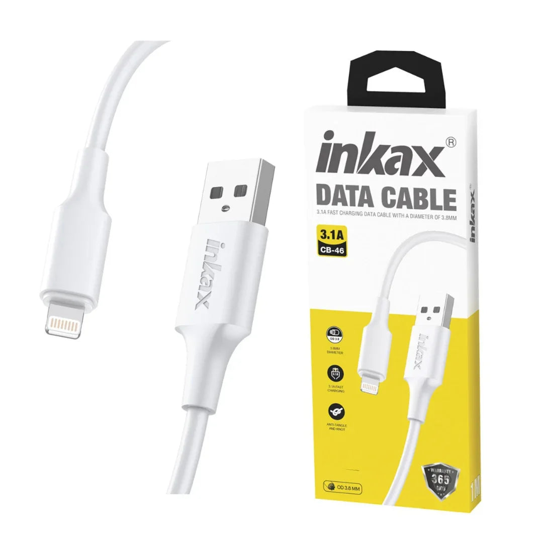 Cable Inkax Lightning 3.1A blanco 2M - Tecatech-uy