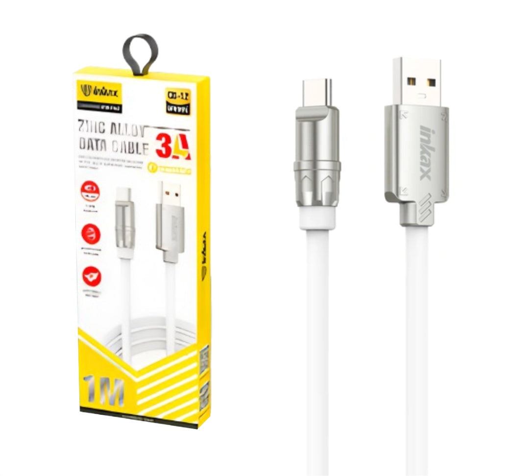 Cable Inkax USB-C 3a 1m silver
