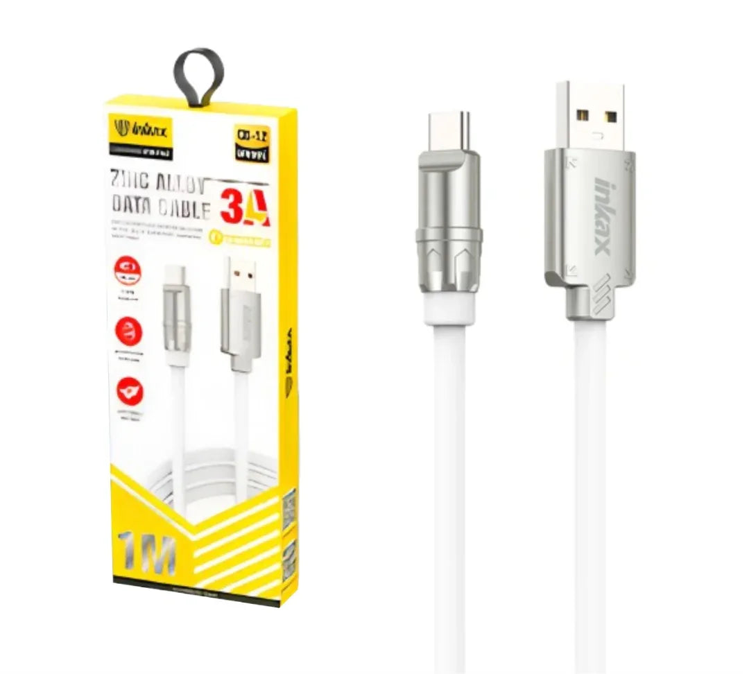 Cable Inkax USB-C 3a 1m silver - Tecatech-uy