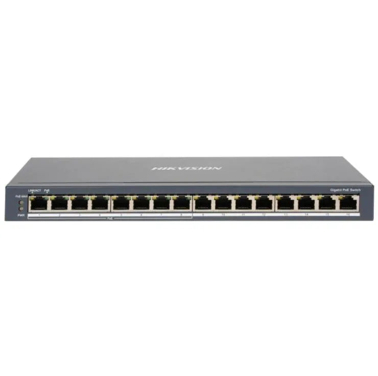 Switch PoE Hikvision 16 puertos gigabit 110W - Tecatech-uy