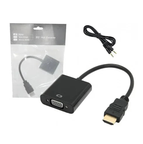 Adaptador HDMI (m) a VGA (h) con cable de audio - Tecatech-uy