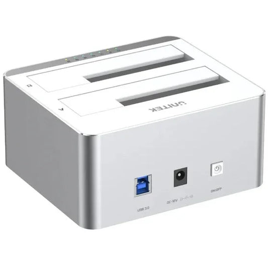 Dock Station Unitek doble bahía para Discos 2.5 y 3.5 SATA 6 - Tecatech-uy